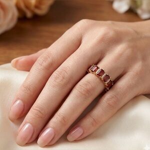 Gem Stone Ring 18k Rose Gold Plate